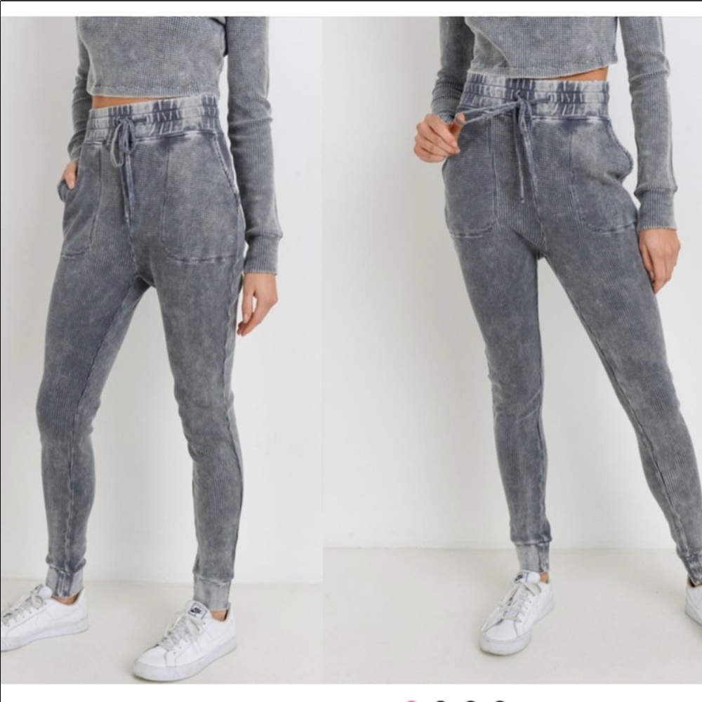 Mono b Waffle Mineral Washed Skinny Jogger - Picture 2 of 5